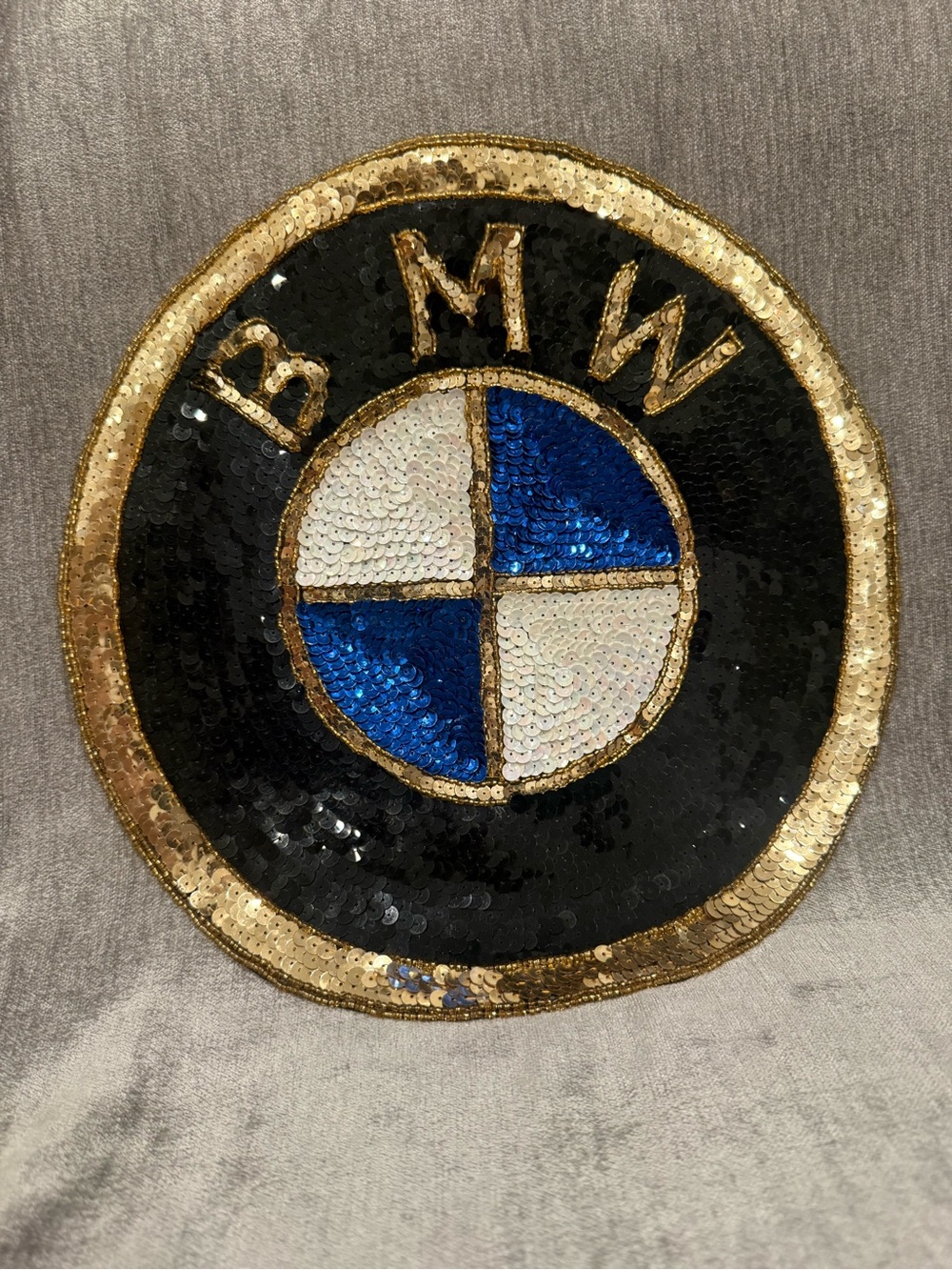 BMW Sequin Patch in Black, Blue, White and Gold